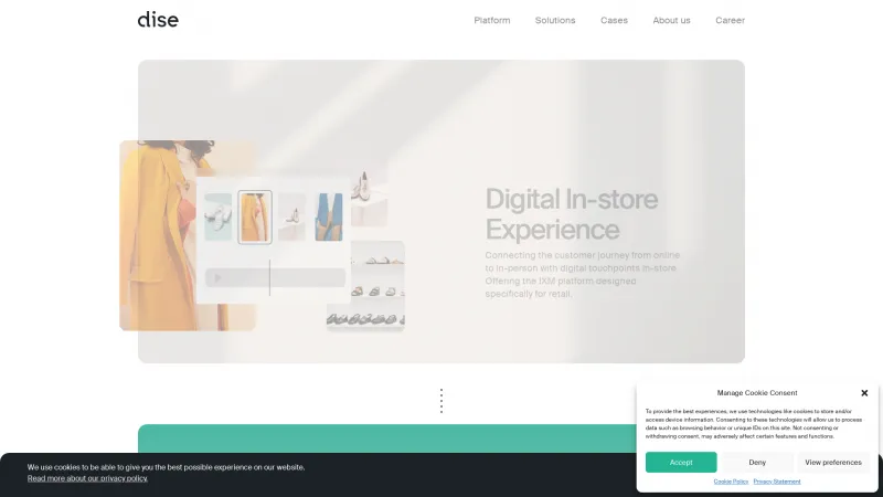 Homepage of DISE Digital Signage Software