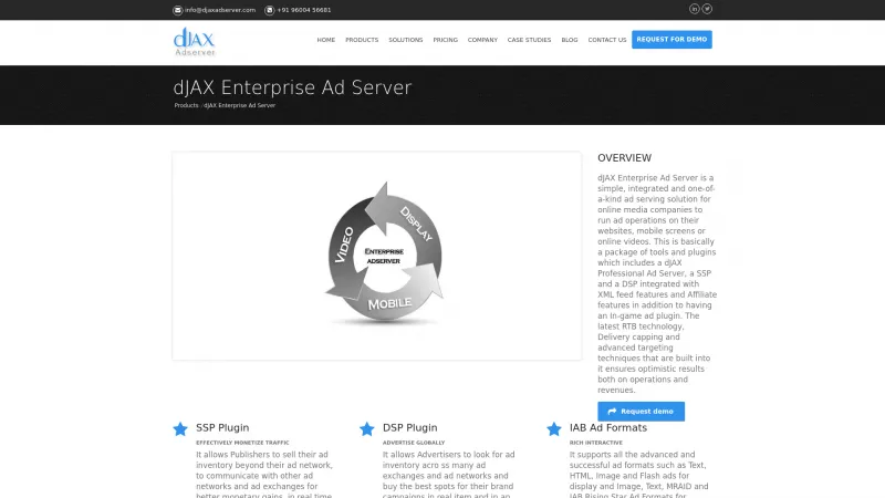 Homepage of Enterprise Ad Server