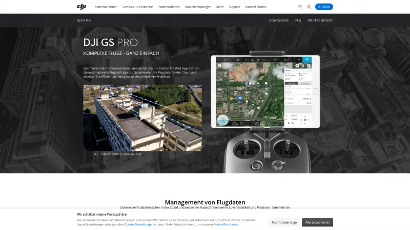 Homepage of DJI GS PRO