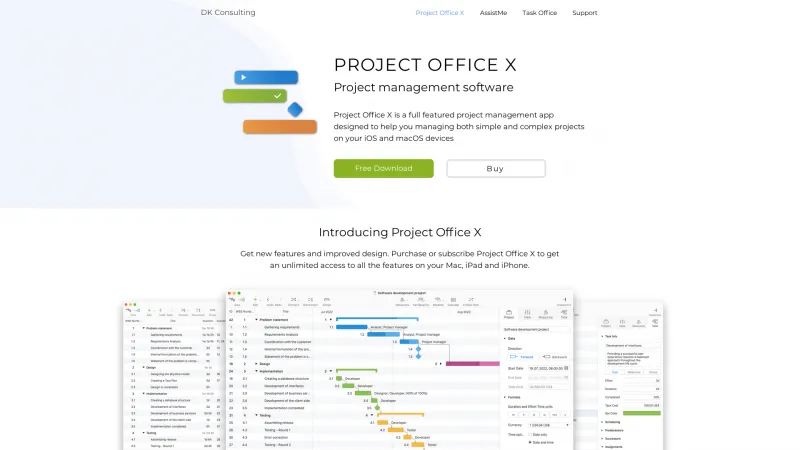 Homepage of Project Office