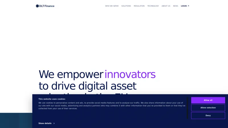 Homepage of DLT Finance