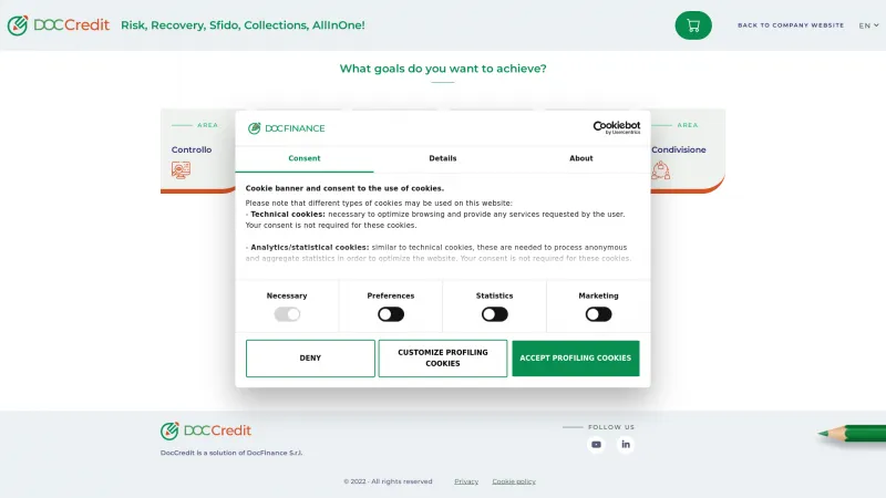 Homepage of DocCredit