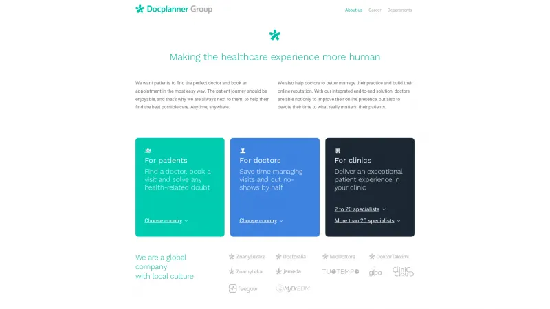 Homepage of Docplanner