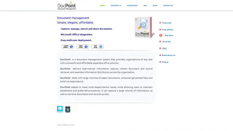 Homepage of DocPoint