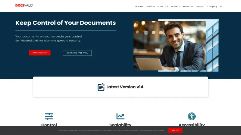 Homepage of Docsvault