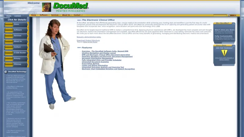 Homepage of DocuMed Software Suite