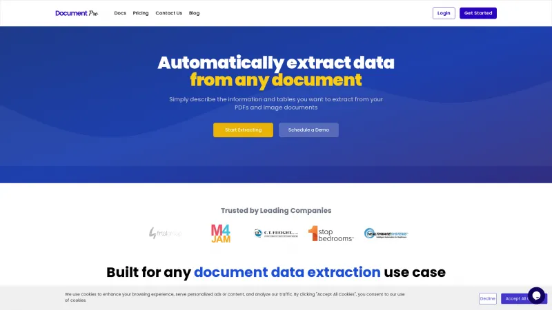 Homepage of Document Pro