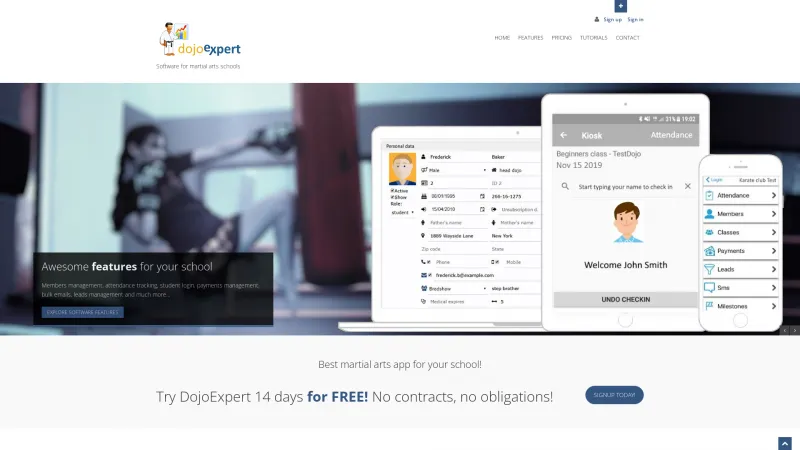 Homepage of DojoExpert