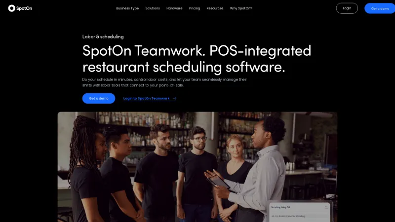 Homepage of SpotOn Teamwork