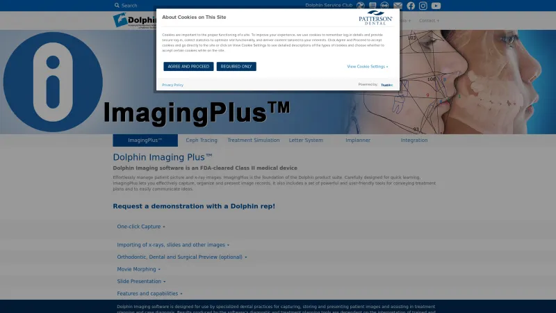 Homepage of Dolphin Imaging Plus