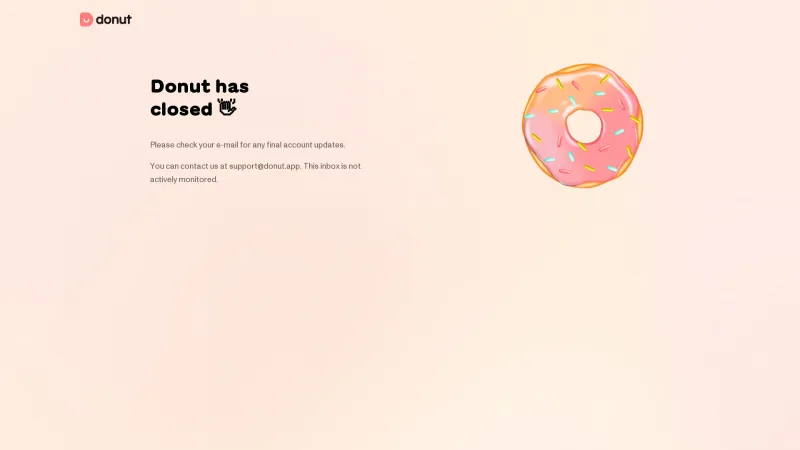 Homepage of Donut