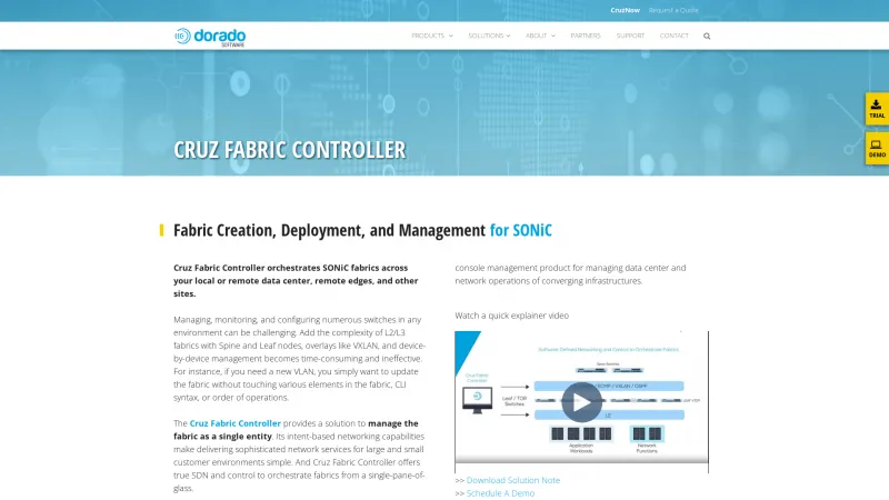 Homepage of Cruz Fabric Controller