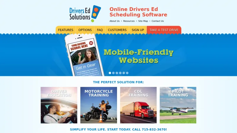 Homepage of Drivers Ed Solutions