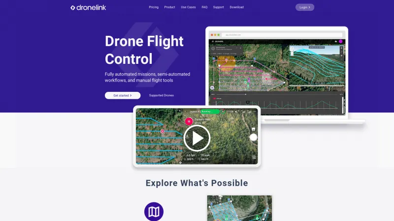 Homepage of Dronelink