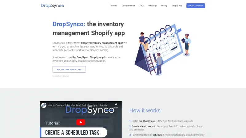 Homepage of DropSynco