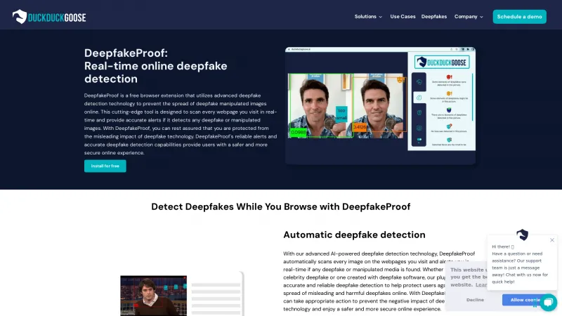 Homepage of DeepfakeProof