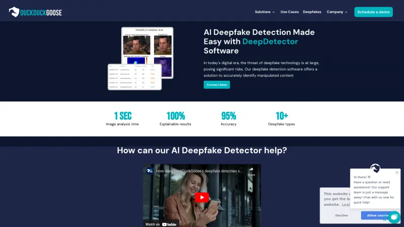 Homepage of DeepDetector