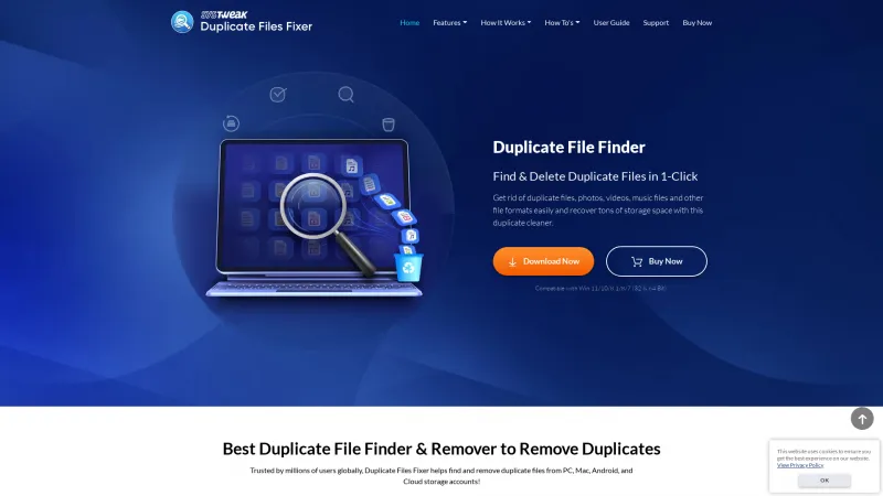 Homepage of Duplicate Files Fixer