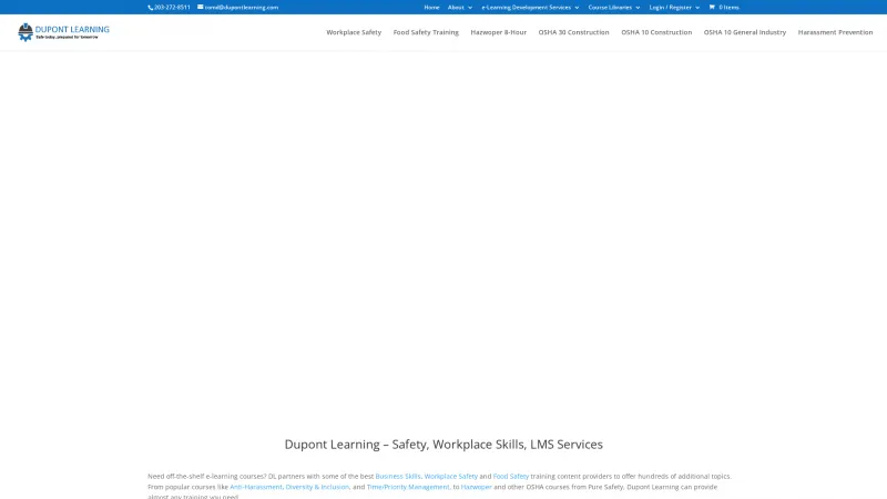 Homepage of Dupont Learning