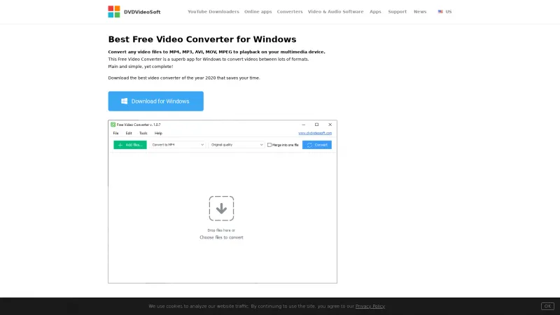 Homepage of DVDVideoSoft Free Video Converter