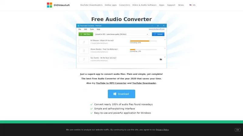 Homepage of DVDVideoSoft Free Audio Converter