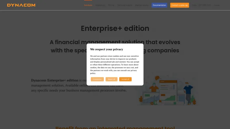 Homepage of Dynacom Enterprise+