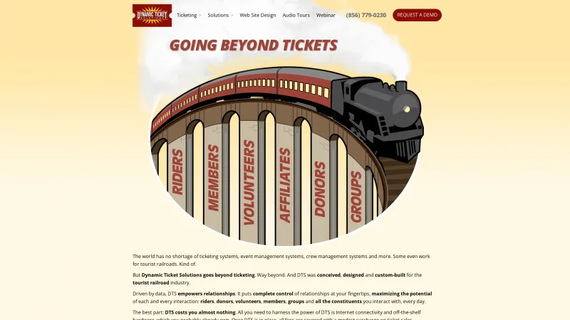 Homepage of Dynamic Ticket Solutions