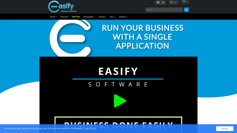 Homepage of Easify