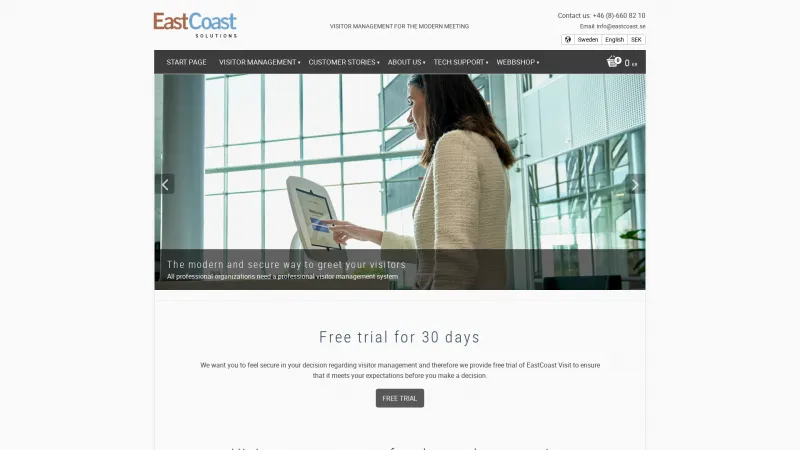 Homepage of EastCoast Visit