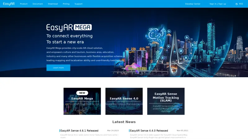 Homepage of EasyAR