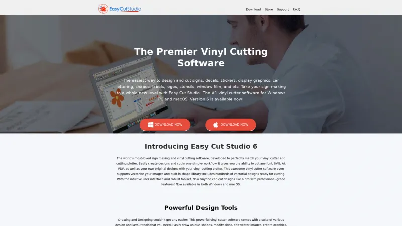 Homepage of Easy Cut Studio