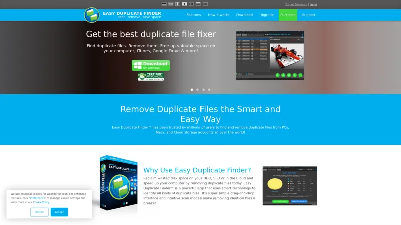 Homepage of Easy Duplicate Finder