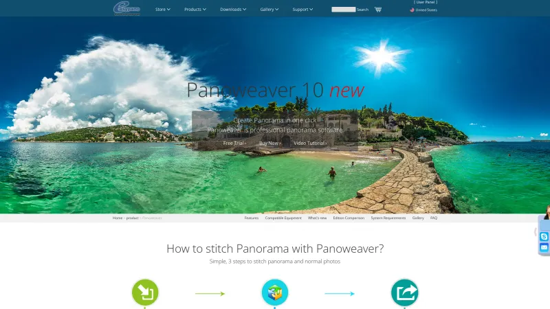 Homepage of Panoweaver