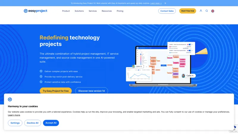 Homepage of Easy Project