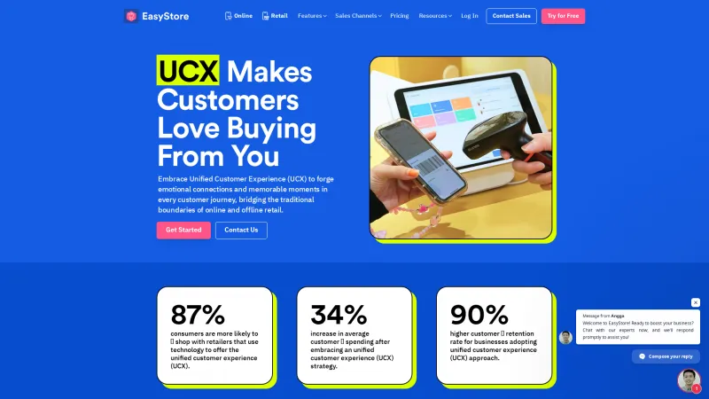 Homepage of EasyStore