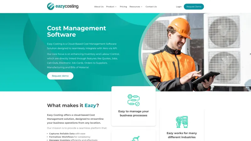 Homepage of Eazy Contracting