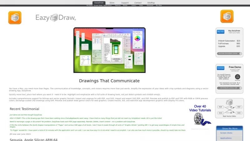 Homepage of EazyDraw