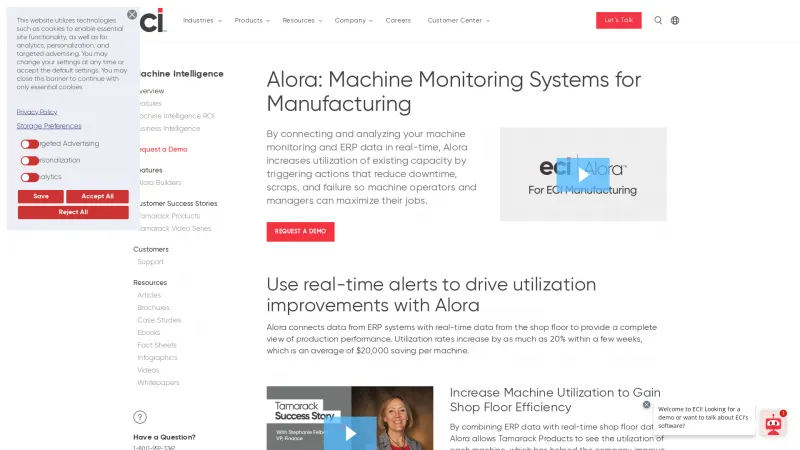 Homepage of Alora