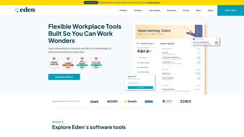 Homepage of Eden Deliveries