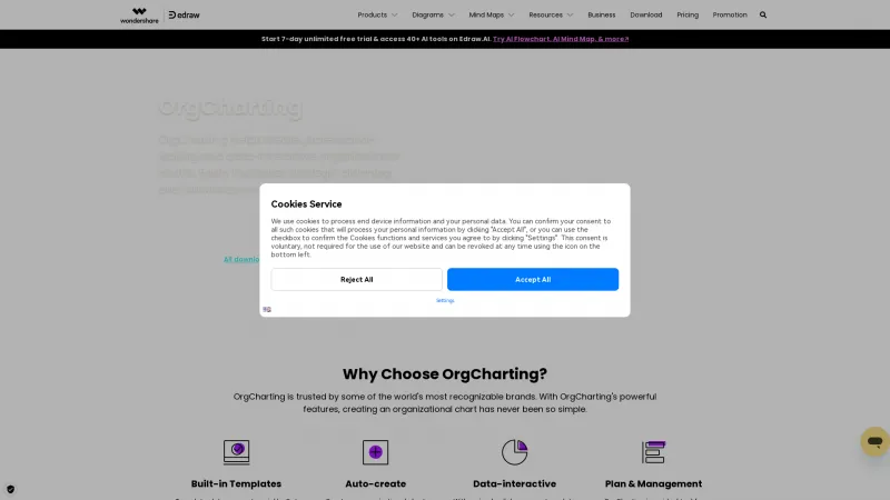 Homepage of Wondershare OrgCharting