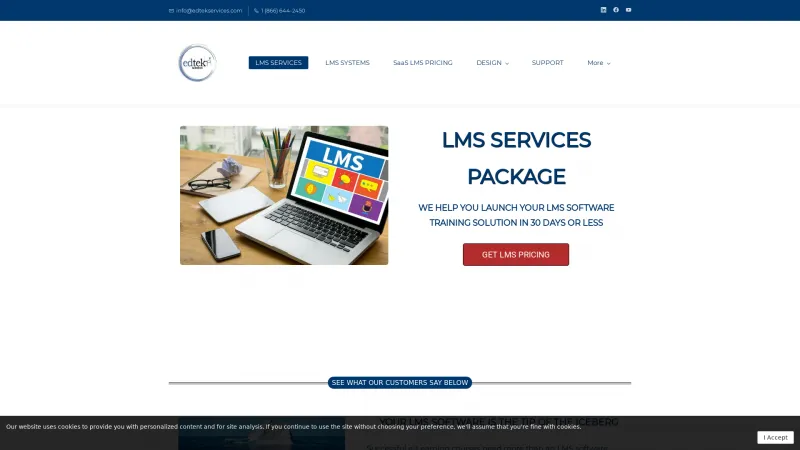 Homepage of EdTek LMS Services