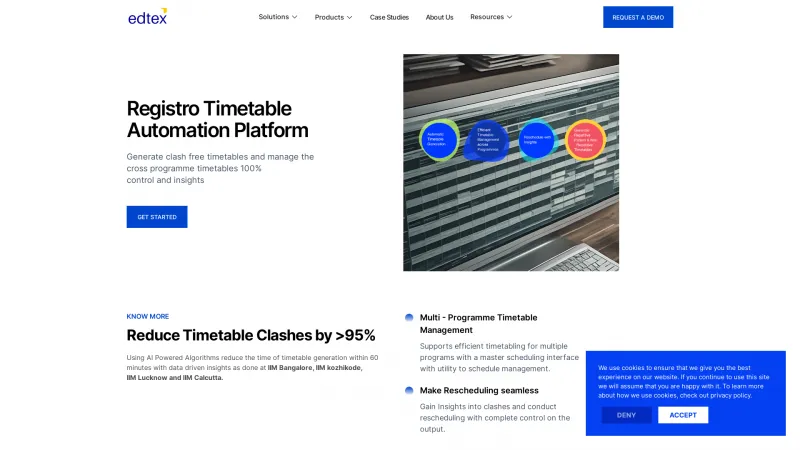 Homepage of EdTex Timetable Management