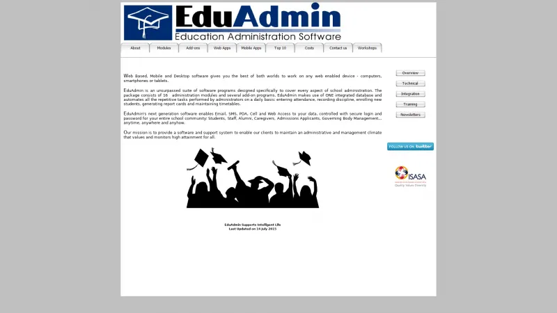 Homepage of EduAdmin