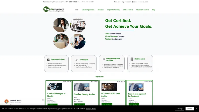 Homepage of Educoursera