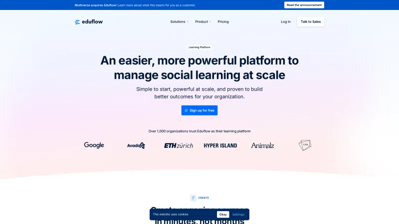 Homepage of Eduflow