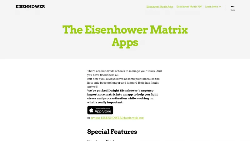 Homepage of Eisenhower