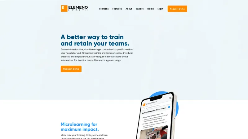 Homepage of Elemeno