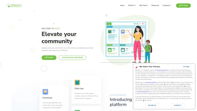 Homepage of Eleyo