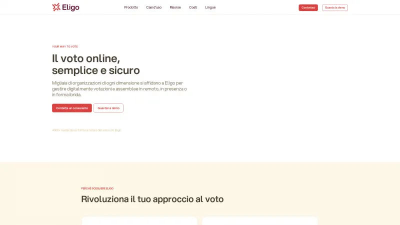 Homepage of ELIGO eVoting