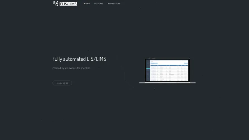 Homepage of ELIS/LIMS